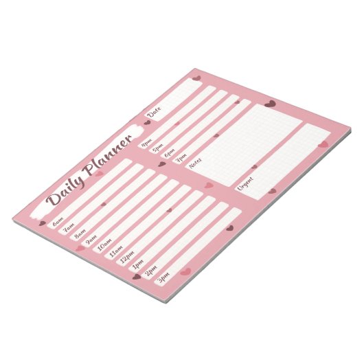 Ich Liebe einen Tagesplaner Notizblock (angewinkelt)