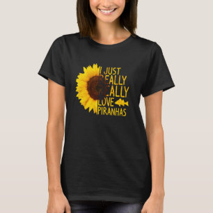 Ich liebe einfach Piranhas Frauen Männer Fisch So T-Shirt
