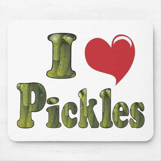 Ich liebe eingelegte Gurken Mousepad (Vorne)