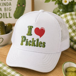 Ich liebe eingelegte Gurken Truckerkappe