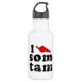 Ich Liebe einige Tam Thai Isai Essen Edelstahlflasche (Vorderseite)