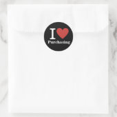 Ich ❤️ Liebe Einkauf (für Mitarbeiter) CUSTOM Runder Aufkleber (Tasche)
