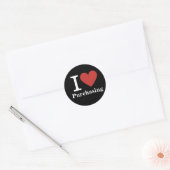 Ich ❤️ Liebe Einkauf (für Mitarbeiter) CUSTOM Runder Aufkleber (Umschlag)