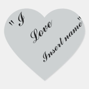"Ich Liebe-Einsatzname " Herz-Aufkleber
