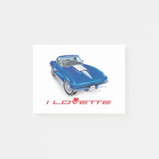 Ich liebe einzigartige Auto-Design-Post-it-Notizen Post-it Klebezettel (Vorderseite)