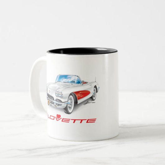 ICH LIEBE EINZIGARTIGE AUTODESIGN ZWEIFARBIGE TASSE (Vorderseite Links)