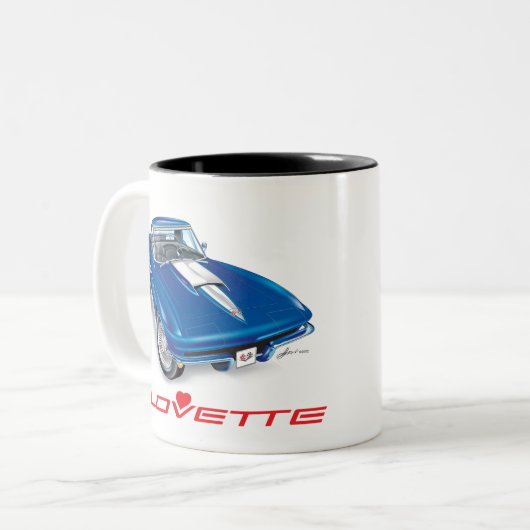 ICH LIEBE EINZIGARTIGE AUTODESIGN ZWEIFARBIGE TASSE (Vorderseite Links)