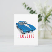Ich liebe einzigartiges Automobildesign Postkarte (Stehend Vorderseite)