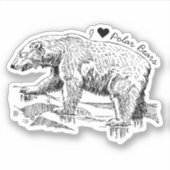 Ich liebe Eisbären Aufkleber (Vorderseite)