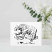 Ich liebe Eisbären Postkarte (Stehend Vorderseite)