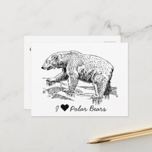 Ich liebe Eisbären Postkarte