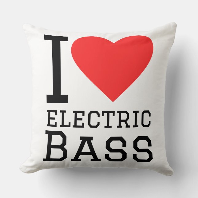 Ich liebe Electro-Bass Kissen (Vorderseite)