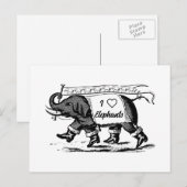 Ich liebe Elefanten Postkarte (Vorne/Hinten)