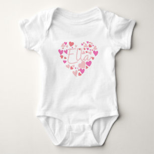 Ich Liebe Ella herzen in rosa Baby Strampler