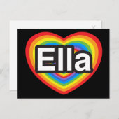 Ich Liebe Ella. Ich Liebe dir Ella. Herz Postkarte (Vorne/Hinten)