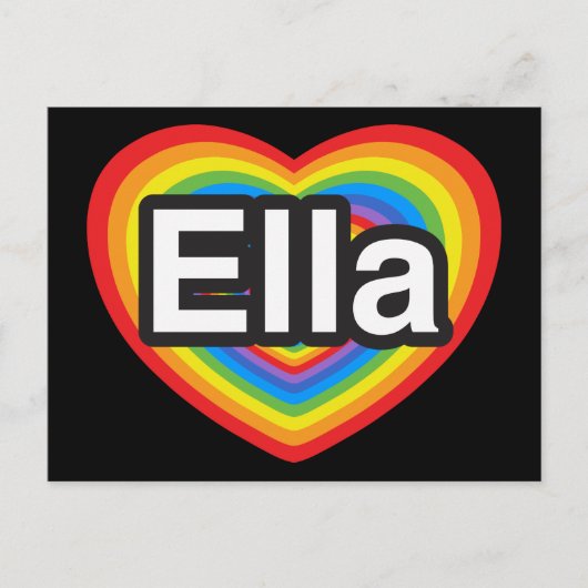 Ich Liebe Ella. Ich Liebe dir Ella. Herz Postkarte (Vorderseite)