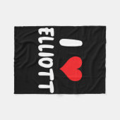 Ich liebe Elliott - Herz Fleecedecke (Vorderseite (Horizontal))