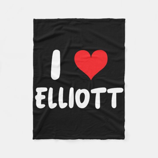 Ich liebe Elliott - Herz Fleecedecke (Vorderseite)