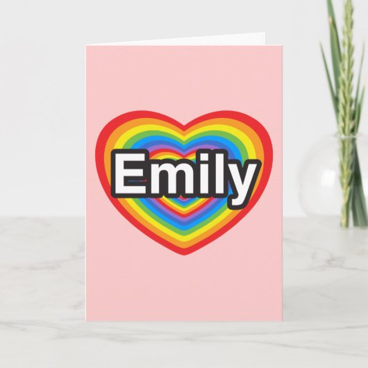 Ich Liebe Emily. Ich Liebe dir Emily. Herz Karte (Vorderseite)