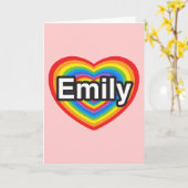 Ich Liebe Emily. Ich Liebe dir Emily. Herz Karte (Gelbe Blume)