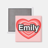 Ich Liebe Emily. Ich Liebe dir Emily. Herz Magnet (Vorderseite/Rückseite)