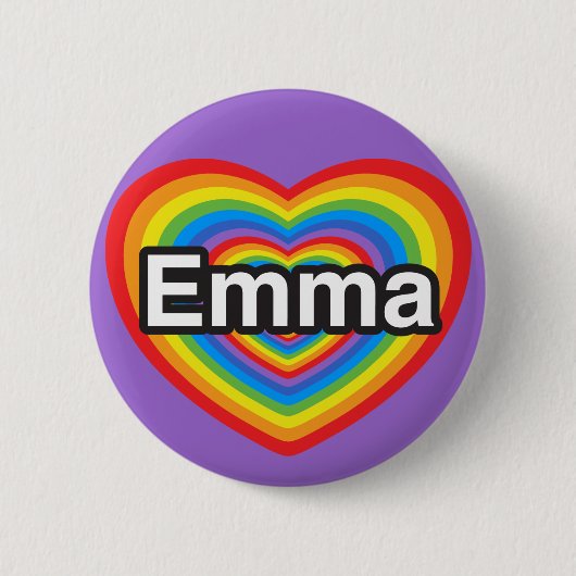 Ich liebe Emma. Ich liebe dich Emma. Herz Button (Vorderseite)