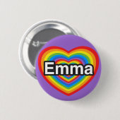 Ich Liebe Emma. Ich Liebe dir Emma. Herz Button (Vorne & Hinten)