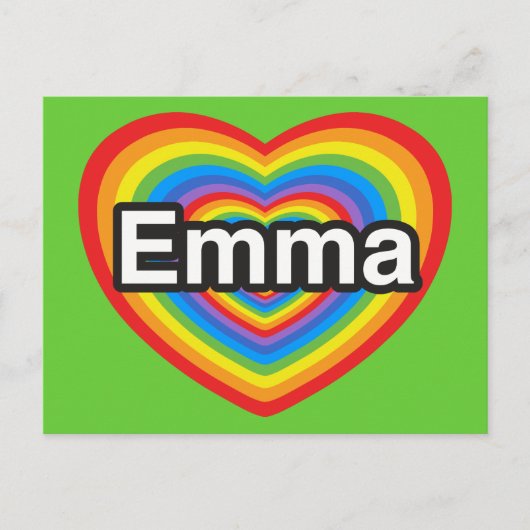 Ich Liebe Emma. Ich Liebe dir Emma. Herz Postkarte (Vorderseite)