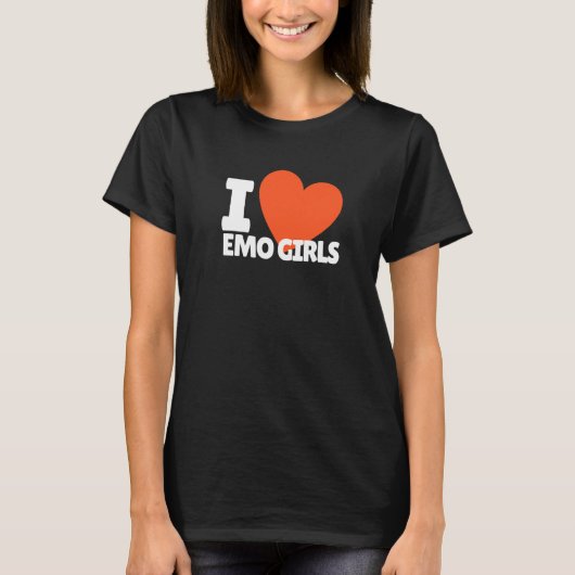 Ich liebe Emo-Mädchen Herz Egirl T-Shirt (Vorderseite)