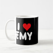 Ich liebe Emy - Herz - Name  Kaffeetasse (Links)