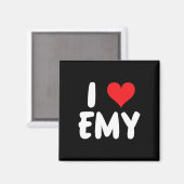 Ich liebe Emy - Herz - Name Magnet (Vorderseite/Rückseite)