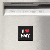 Ich liebe Emy - Herz - Name Magnet (In Situ (Geschirrspüler))