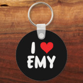 Ich liebe Emy - Herz - Name Schlüsselanhänger (Vorderseite)