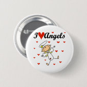 Ich liebe Engel T-Shirts und Geschenke Button (Vorne & Hinten)