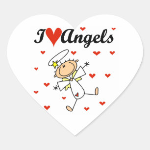 Ich liebe Engel T-Shirts und Geschenke Herz-Aufkleber