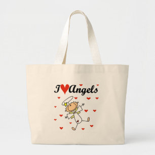 Ich liebe Engel T-Shirts und Geschenke Jumbo Stoffbeutel