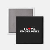 Ich liebe Engelbert Freundin & Freund Engelbert Magnet (Vorderseite/Rückseite)