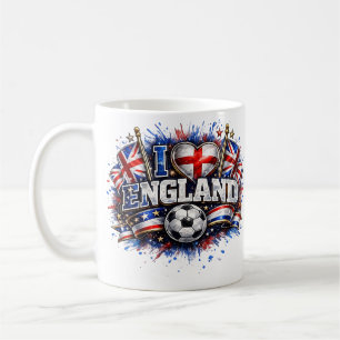 ICH LIEBE England 2026 Fußball Fan Kaffeetasse