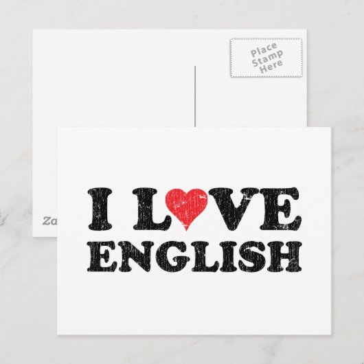 Ich Liebe Englisch Postkarte (Vorne/Hinten)
