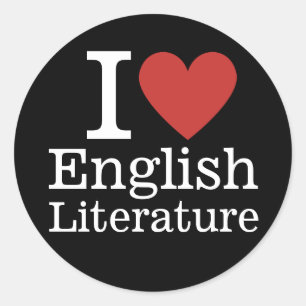 Ich ❤️ Liebe Englische Literatur für Fakultät/Stud Runder Aufkleber