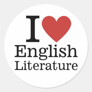 Ich ❤️ Liebe Englische Literatur für Fakultät/Stud Runder Aufkleber