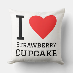 Ich liebe Erdbeercupcake Kissen