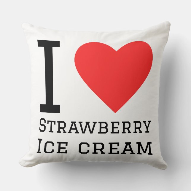 Ich liebe Erdbeereiscreme Kissen (Vorderseite)