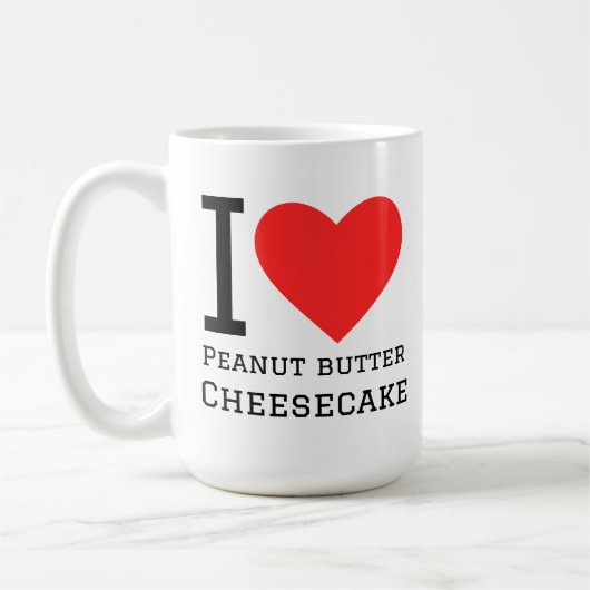 Ich liebe Erdnussbutter-Käsekuchen Kaffeetasse (Links)