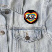 Ich Liebe Erica. Ich Liebe dir Erica. Herz Button (Beispiel)