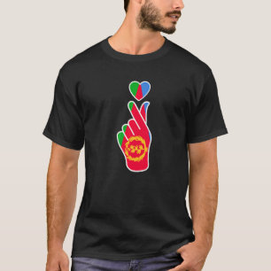 Ich Liebe Eritrea mit eritreischer Fahne im Herzen T-Shirt