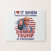 Ich Liebe es, als ich Weckte und Trump Präsident F Puzzle (Horizontal)