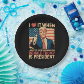 Ich Liebe es, als ich Weckte und Trump Präsident i Pappteller (Party)