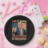 Ich Liebe es, als ich Weckte und Trump Präsident i Pappteller (Party)