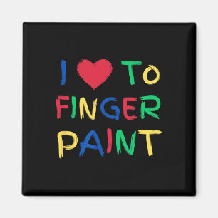 Ich liebe es, am Valentinstag mit Fingern zu malen Magnet